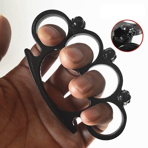 Skull Hand Buckle Tiger Finger Tiger Four Finger Legal Defense Equipment Bracelet Boxing Gloves Four Finger Ring Ring Decoration