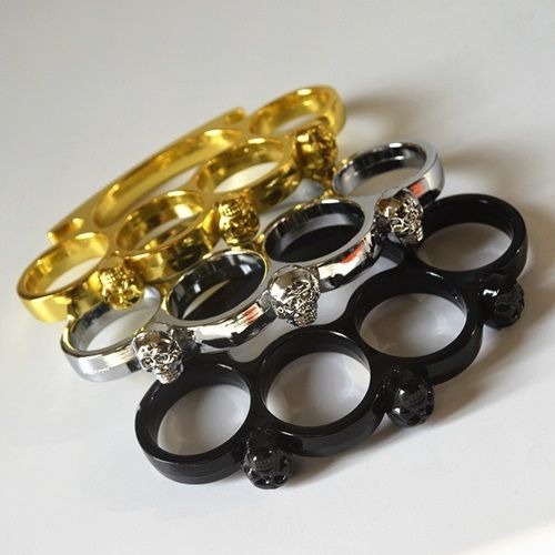 Skull Hand Buckle Tiger Finger Tiger Four Finger Legal Defense Equipment Bracelet Boxing Gloves Four Finger Ring Ring Decoration