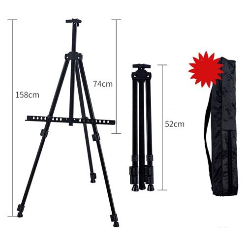 Folding Metal Iron Picture Frame Triangle Easel Black Sketch Art  Easel Sketch Children's Easel Advertising Stand