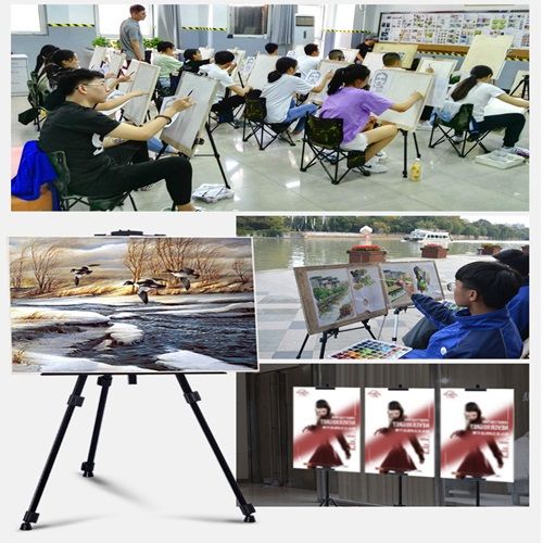 Folding Metal Iron Picture Frame Triangle Easel Black Sketch Art  Easel Sketch Children's Easel Advertising Stand