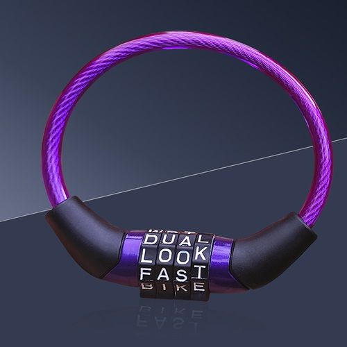 Bicycle Combination Lock Anti-theft Wire Lock Girl Cute Mountain Bike Bike Fixed Four Digit Password Combination Lock Ring Lock 25cm/100CM
