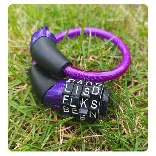 Bicycle Combination Lock Anti-theft Wire Lock Girl Cute Mountain Bike Bike Fixed Four Digit Password Combination Lock Ring Lock 25cm/100CM