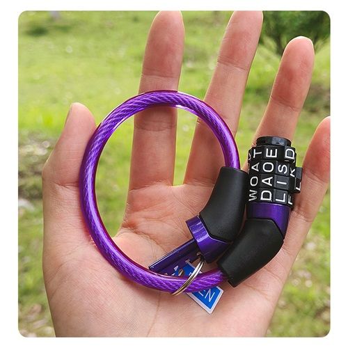 Bicycle Combination Lock Anti-theft Wire Lock Girl Cute Mountain Bike Bike Fixed Four Digit Password Combination Lock Ring Lock 25cm/100CM