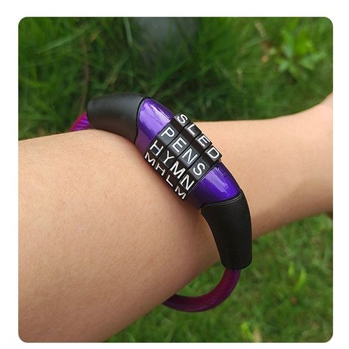 Bicycle Combination Lock Anti-theft Wire Lock Girl Cute Mountain Bike Bike Fixed Four Digit Password Combination Lock Ring Lock 25cm/100CM