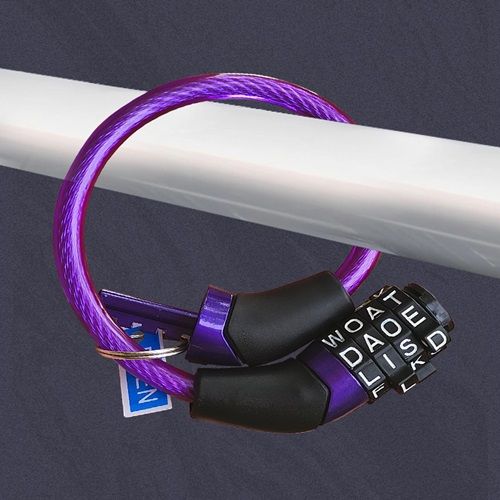 Bicycle Combination Lock Anti-theft Wire Lock Girl Cute Mountain Bike Bike Fixed Four Digit Password Combination Lock Ring Lock 25cm/100CM