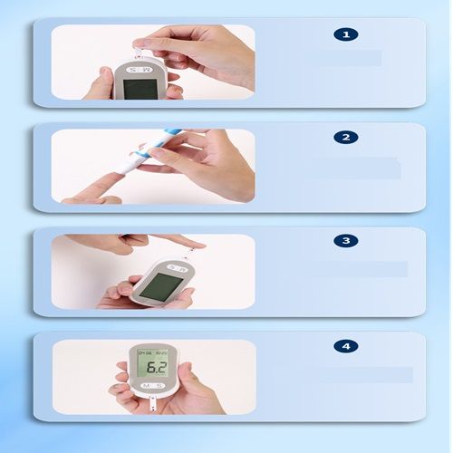 Automatic English Fast Non-adjustable Code Portable Medical High Precision Blood Glucose Meter Host + Test Pen + 50 Test Paper + 50 Blood Collection Needles