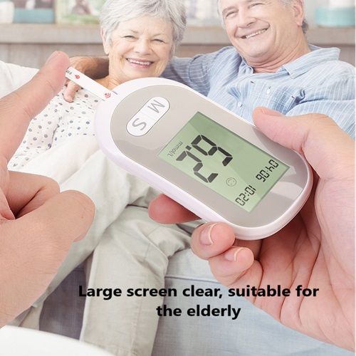 Automatic English Fast Non-adjustable Code Portable Medical High Precision Blood Glucose Meter Host + Test Pen + 50 Test Paper + 50 Blood Collection Needles