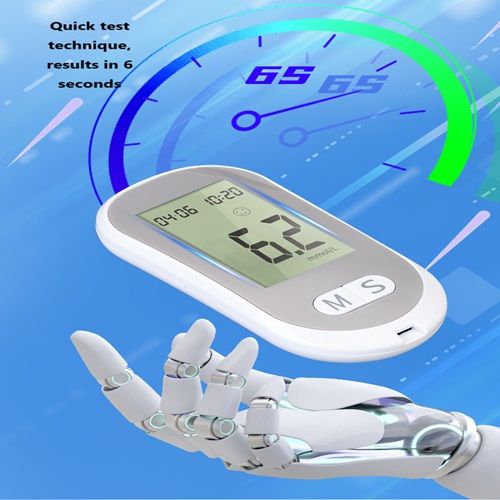 Automatic English Fast Non-adjustable Code Portable Medical High Precision Blood Glucose Meter Host + Test Pen + 50 Test Paper + 50 Blood Collection Needles