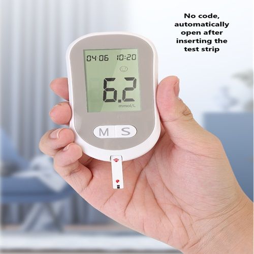 Automatic English Fast Non-adjustable Code Portable Medical High Precision Blood Glucose Meter Host + Test Pen + 50 Test Paper + 50 Blood Collection Needles