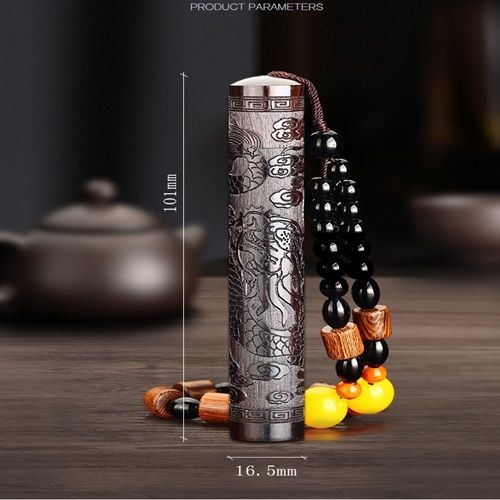 Electronic Cigarette Lighter Blow Blow Can Light Cigarette Lighter Usb Charging Cool Fashion China Wind Fire Folding Natural Ebony Auspicious Dragon