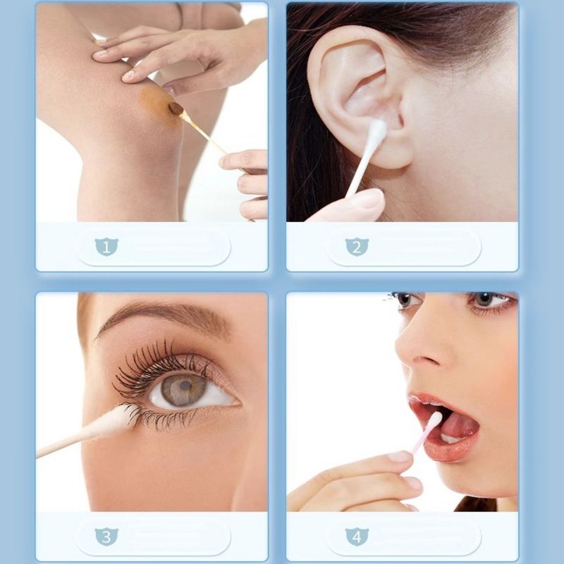 50 Disposable Medical Cotton Swabs, Baby Cleaning Large-headed Cotton Swabs, Sterilized Medical Cotton Swabs For Ear Cleaning