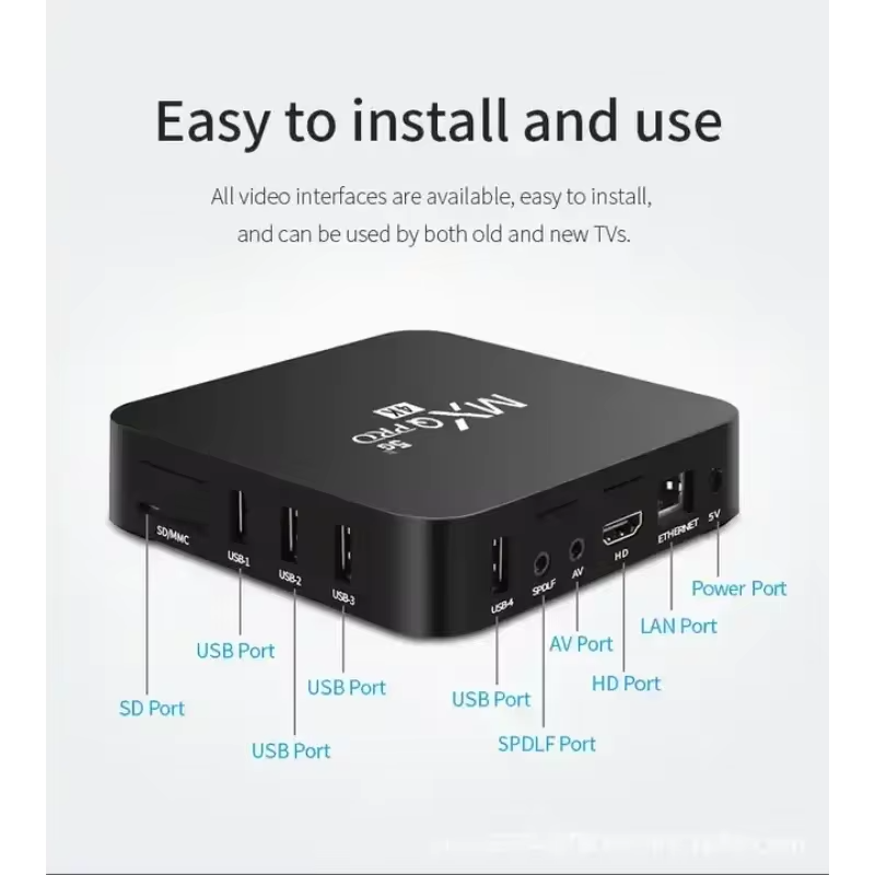 MXQ PRO 4K Android 11 Smart TV Box with TV Remote Control Android TV Box with 2.4G 5G Dual Band WIFI Quadcore Processor Home Media Player with 4K Resolution and Full HD Converter (32GB ROM 4GB RAM)