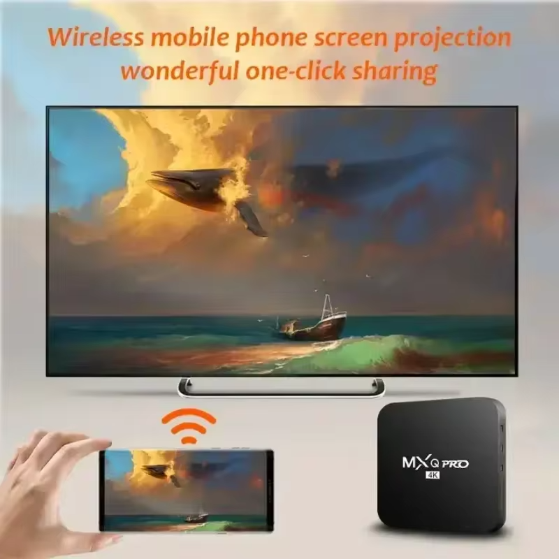 MXQ PRO 4K Android 11 Smart TV Box with TV Remote Control Android TV Box with 2.4G 5G Dual Band WIFI Quadcore Processor Home Media Player with 4K Resolution and Full HD Converter (32GB ROM 4GB RAM)