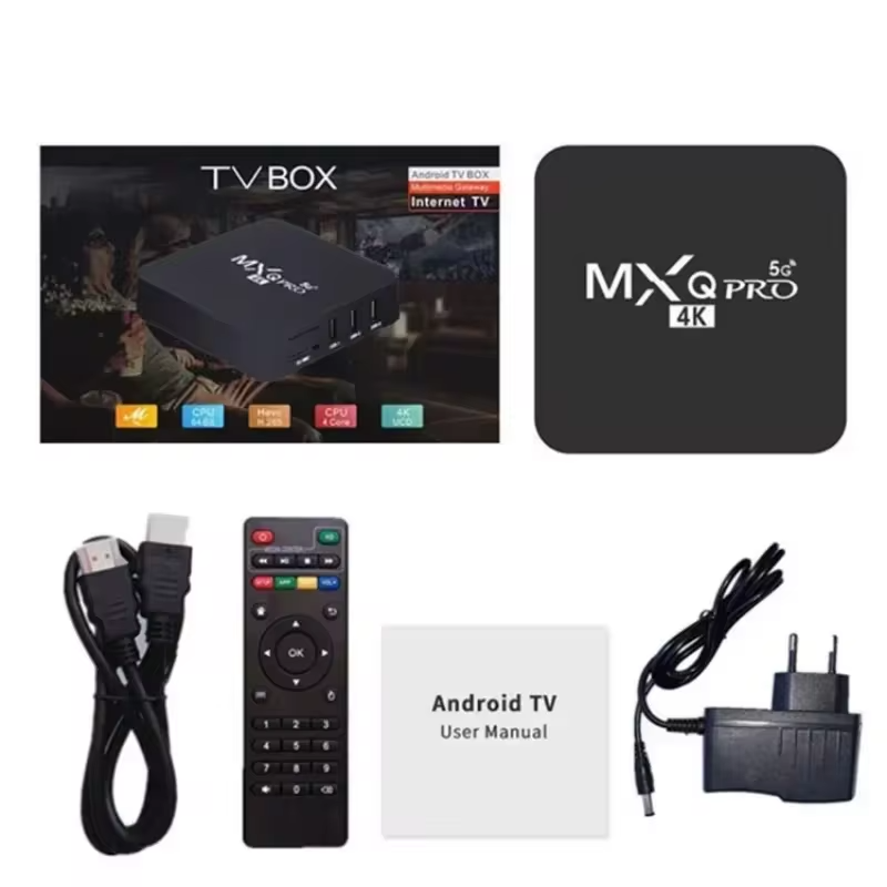 MXQ PRO 4K Android 11 Smart TV Box with TV Remote Control Android TV Box with 2.4G 5G Dual Band WIFI Quadcore Processor Home Media Player with 4K Resolution and Full HD Converter (32GB ROM 4GB RAM)