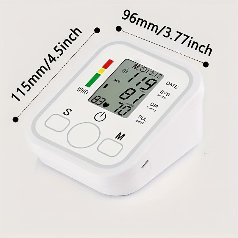 Upper Arm Electronic Blood Pressure Machine Monitor, Cuff with 22-52CM Wide-Range，Electric High Blood bp Irregula 99x2 Sets Memoery for Home Use -USB or Battery Plugged (No Battery) (Large)