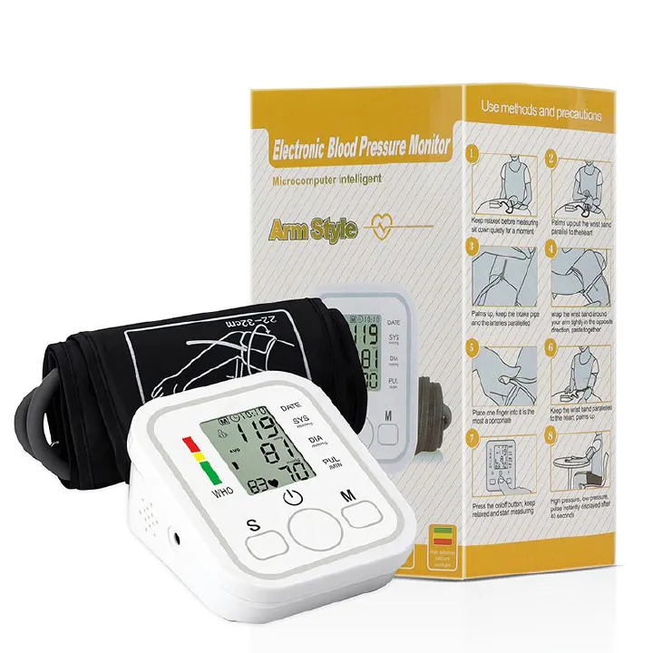Upper Arm Electronic Blood Pressure Machine Monitor, Cuff with 22-52CM Wide-Range，Electric High Blood bp Irregula 99x2 Sets Memoery for Home Use -USB or Battery Plugged (No Battery) (Large)