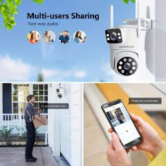 Cam With Color Night Vision Wireless 1080p HD Indoor/Outdoor Video Camera 2-Way Audio Wireless Security Camera Pan/Tilt/Zoom Wi-Fi Smart Home Security Camera With Motion Tracking For Baby & Pet