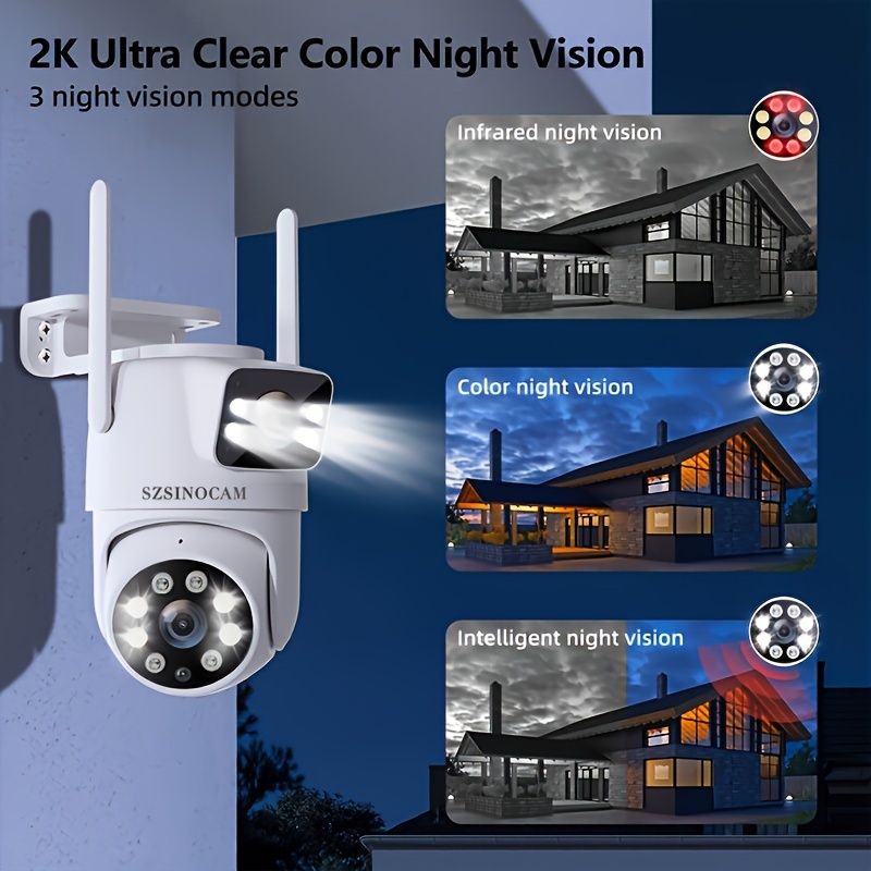 Cam With Color Night Vision Wireless 1080p HD Indoor/Outdoor Video Camera 2-Way Audio Wireless Security Camera Pan/Tilt/Zoom Wi-Fi Smart Home Security Camera With Motion Tracking For Baby & Pet