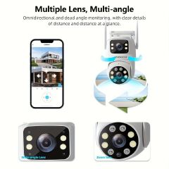 Cam With Color Night Vision Wireless 1080p HD Indoor/Outdoor Video Camera 2-Way Audio Wireless Security Camera Pan/Tilt/Zoom Wi-Fi Smart Home Security Camera With Motion Tracking For Baby & Pet