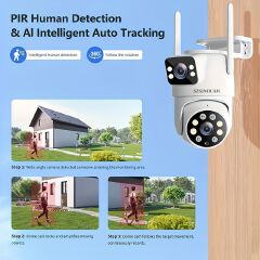 Cam With Color Night Vision Wireless 1080p HD Indoor/Outdoor Video Camera 2-Way Audio Wireless Security Camera Pan/Tilt/Zoom Wi-Fi Smart Home Security Camera With Motion Tracking For Baby & Pet