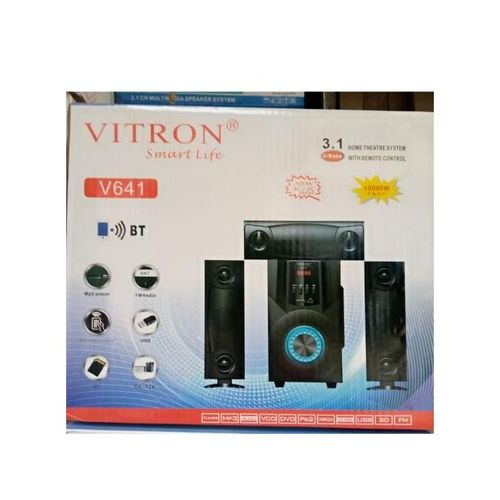Vitron V-641 10000W 3.1CH AMAZING HOMETHEATRE SPEAKER SYSTEM,USB,DVD,VCD,PS2,TUNER,FM,XBOX,AUDIO,BLUETOOTH,FM RADIO,10000WATTS,3.1CHANNEL SUBWOOFER,USB AND DISK INPUT,AC/DC CURRENT USE + FREE DELIVERY