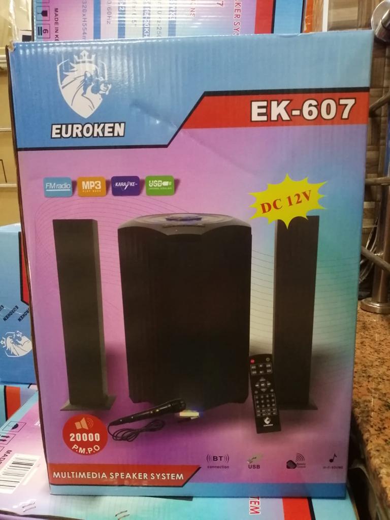 Euroken Ek-607 2.1CH MULTIMEDIA SYSTEM-20000W, Product With Upgraded sound Quality,Comes With Usb,SD card,Bluetooth,Remote control, Hifi Sound ,Mp3 Player,DvD,VcD,Ps2,Fm radio.Free DElivery For you ..