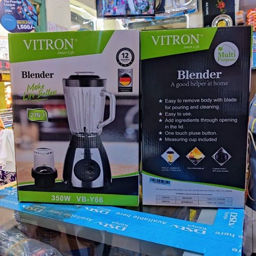 Vitron 1.8L Multifunctional 2 In 1 Blender VB-Y66 Powerful 4 Speed Motor Countertop Blender with Grinding Machine and Coffee Mill Fruit Juicer with 5 Cup jar and Super Sharp Stainless Steel Blades