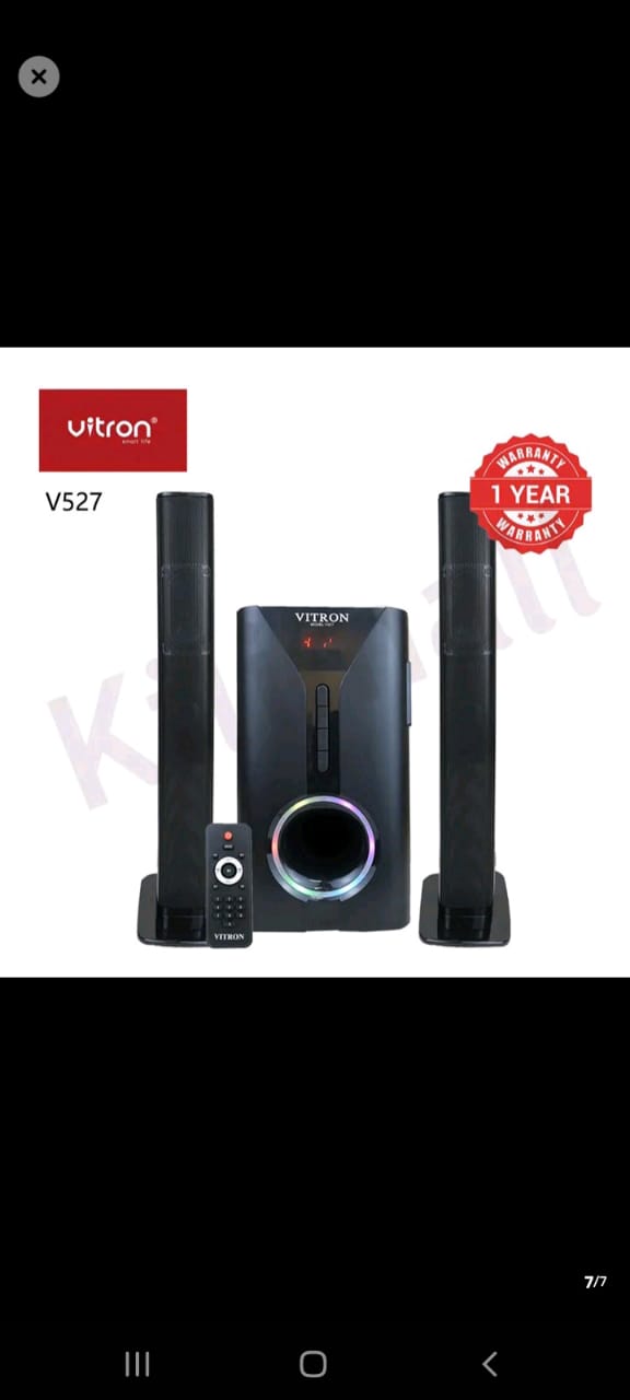 Vitron V527 - 2.1CH Multimedia Speaker BT/USB/SD/FM - 9000W.Built-in Powerful Amplifier: Experience an Upgraded music system with the BEST company as per this Date