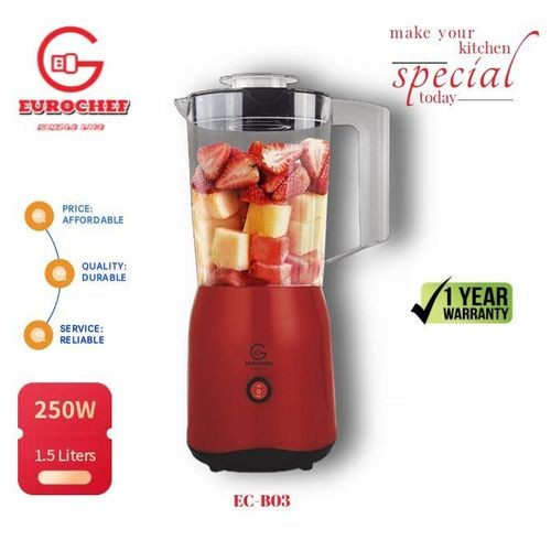 EUROCHEF 1.5L Multifunctional 2 In 1 Blender EC-EB03 Powerful 4 Speed Motor Countertop Blender with Grinding Machine and Coffee Mill Fruit Juicer with 5 Cup jar and Super Sharp Stainless Steel Blades