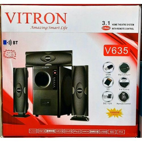 VITRON V635 3.1CH SUBWOOFER WITH BLUETOOTH,FM RADIO,AUX AND  1 YEAR WARRANTY+ FREE DELIVERY,AC/DC POWER,MP3,DVD,VCD,PS2,TUNER,USB,FM RADIO,XBOX,AUDIO AND 3D MUSIC REAL SOUND,FREE DELIVERY AVAILABLE...