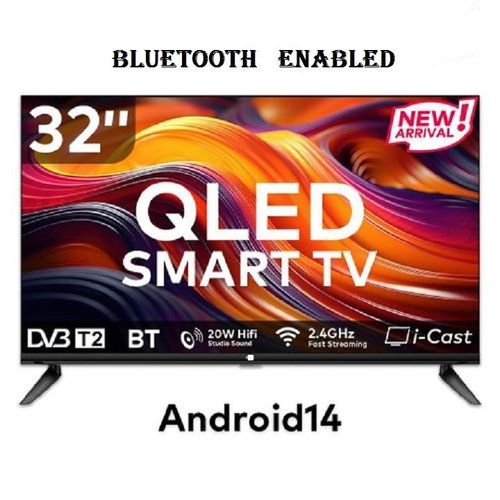 Vitron HTC3288QS,32" Inch QLED TV Smart Android(14.0) & DIGITAL TV, Bluetooth Connectivity, Wi-Fi connectivity Netflix ,YouTube Television, App store, Inbuilt BUY NOW AND GET A FREE DELIVERY FROM US.