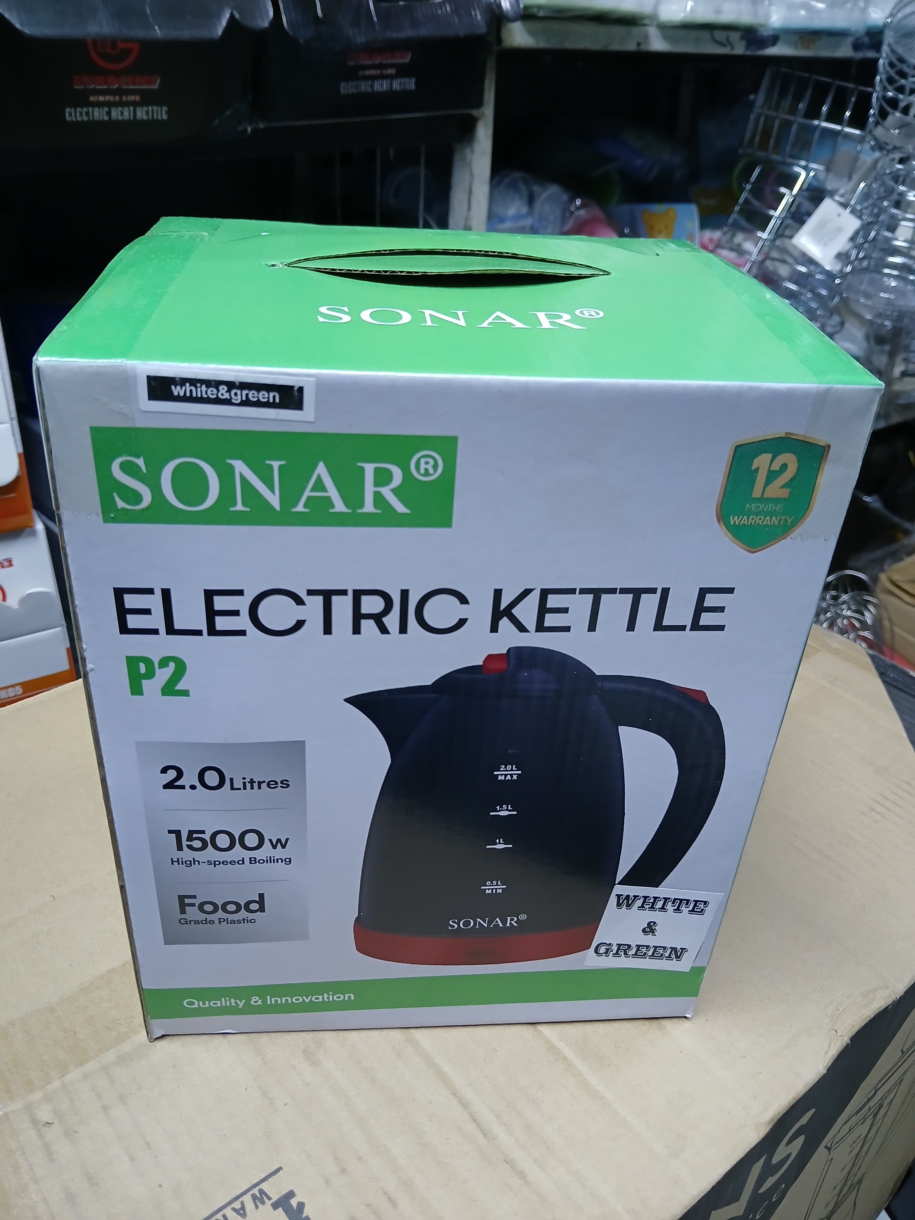 🔥PROMOTION PRICE 🔥Sonar Stainless Steel 2.0Ltr Electric Kettle,1.5m Power Cord,1500W Fast Boil.1.5m extra long power cord
Fast Boiling 
Large 2 Litre capacity
Built-in boil-dry and overheating prote