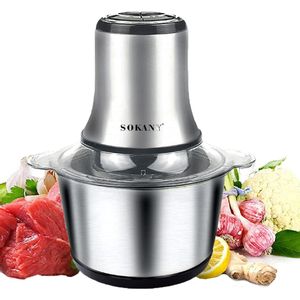 🎀📍Sokany 3L Electric Meat Grinder 2 Speeds Stainless Steel Electric Chopper meat Mincing Machine Food Processor🎀Powerful 800 watt motor

3L large capacity

Stainless steel bowl

Double speed

Easy
