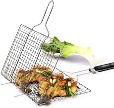 Stainless Steel BBQ Fish Meat Net Barbecue Grill Mesh Wire.Made of stainless steel material, easy cleaning and durable. Suitable for roasted leek and small yellow croaker and so on. Comfortable handle
