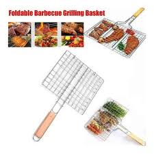 Stainless Steel BBQ Fish Meat Net Barbecue Grill Mesh Wire.Made of stainless steel material, easy cleaning and durable. Suitable for roasted leek and small yellow croaker and so on. Comfortable handle