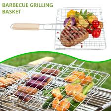 Stainless Steel BBQ Fish Meat Net Barbecue Grill Mesh Wire.Made of stainless steel material, easy cleaning and durable. Suitable for roasted leek and small yellow croaker and so on. Comfortable handle