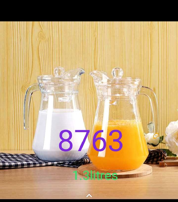 🤑PREMIUM 🤑Luminarc 2 Pcs  1.3ltrs Wine ,Juice, Water Serving Glass Jugs - Lids-Water Jug