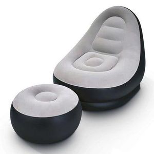 🤷‍♂️ Best Way to relax🤷‍♂️Inflatable Sofa With Foot Rest With Manual Pump super Quality😎🤑.Indoor Outdoor PVC Inflatable lounge sofa set flocking lounge chair with footrest air sofa chair for adult