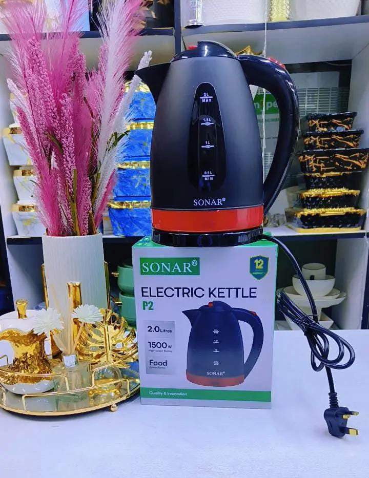 🤪BEST DEALS 🤪Sonar Stainless Steel 2.0Ltr Electric Kettle,1.5m Power Cord,1500W Fast Boil.1.5m extra long power cord
Fast Boiling 
Large 2 Litre capacity
Built-in boil-dry and overheating protection