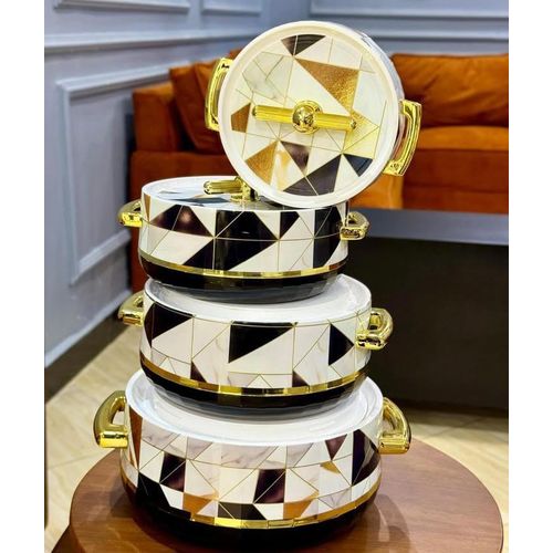 🤑PREMIUM 🤑Ceramica hotpots set of 4pcs.4 Pieces Insulated Hot Pots Casserole Set 

Comfortable carrying during travel,picnics etc

Freshness Redefined - Retain aroma, taste & nutrition

Intact locki