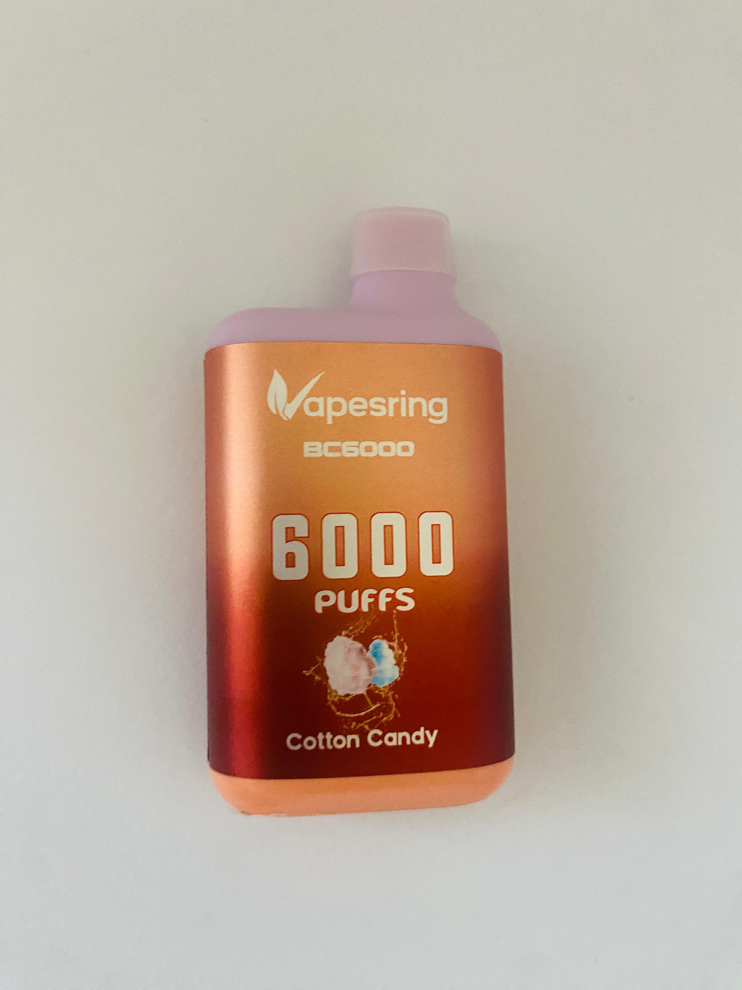 COTTON CANDY 6000 PUFFS 5% NICOTINE TYPR C CHARGING CABLE-VAPESRING BRAND