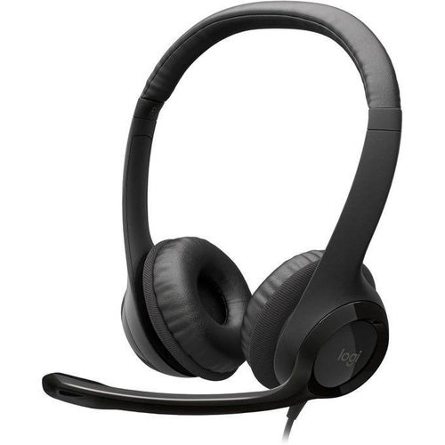 Logitech H390 Video Meetings, Music, Gaming and Beyond Wired Headset for PC/Laptop, Stereo Headphones with Noise Cancelling Microphone, USB-A, in-Line Controls for - Black