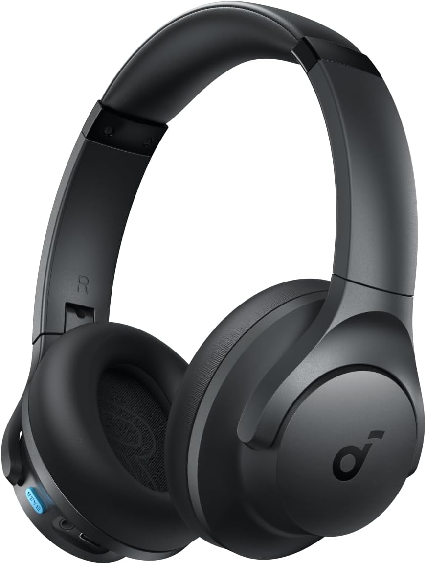 Anker Sound core 11ii Hybrid Active Noise Cancelling Headphones, Wireless Over-Ear Bluetooth, 40H Long ANC Playtime, Hi-Res Audio, Big Bass, Customize Via An App, Transparency Mode, Ideal For Travel