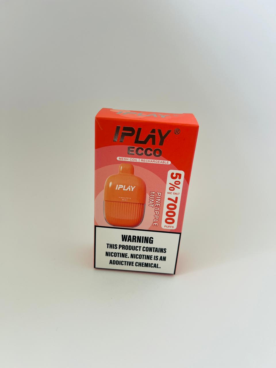 IPLAY 7000 PUFFS RECHARGEABLE VAPE WITH 5% NICOTINE TYPE C -PINEAPPLE MINT