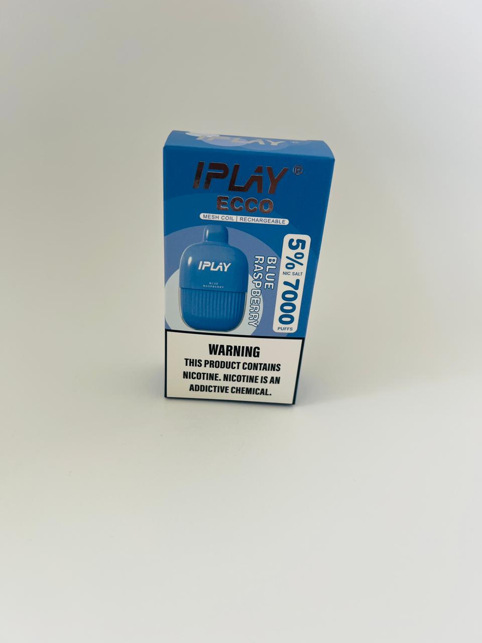 IPLAY 7000 PUFFS RECHARGEABLE VAPE WITH 5% NICOTINE TYPE C -BLUE RASPBERRY