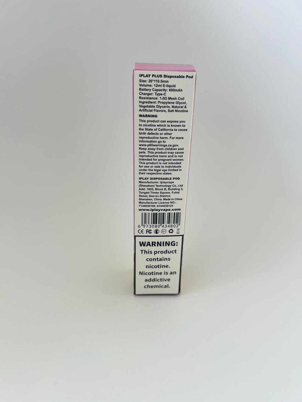 I PLUS 4000 Puffs Disposable Vape Pod, 5% NICOTINE, TYPE C-PASSION FRUIT