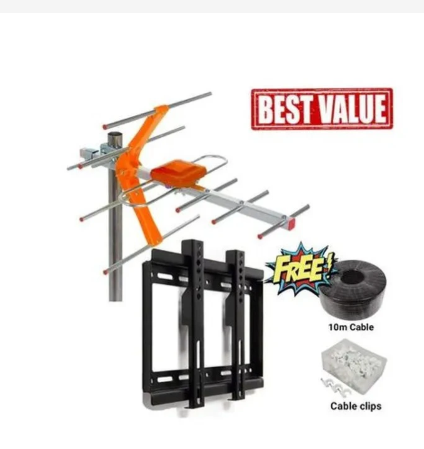 OFFER Digital Antenna Aerial & 14" - 43" Mount For Digital TV +10clips