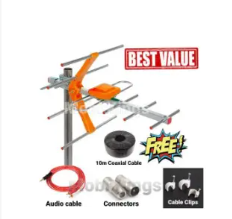 Generic Outdoor Digital TV Aerial Antenna + 3 Mobi GIFTS