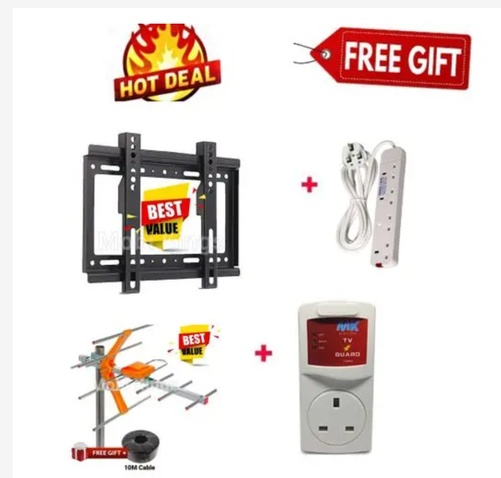 14-43" TV Wall Bracket+Tv Guard+Extension+ Aerial