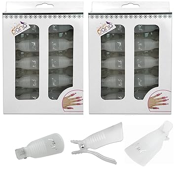 10pcs Reusable Keeper Acrylic Nail Art Soak Off UV Gel Polish Remover Cap Clips Manicure Tool